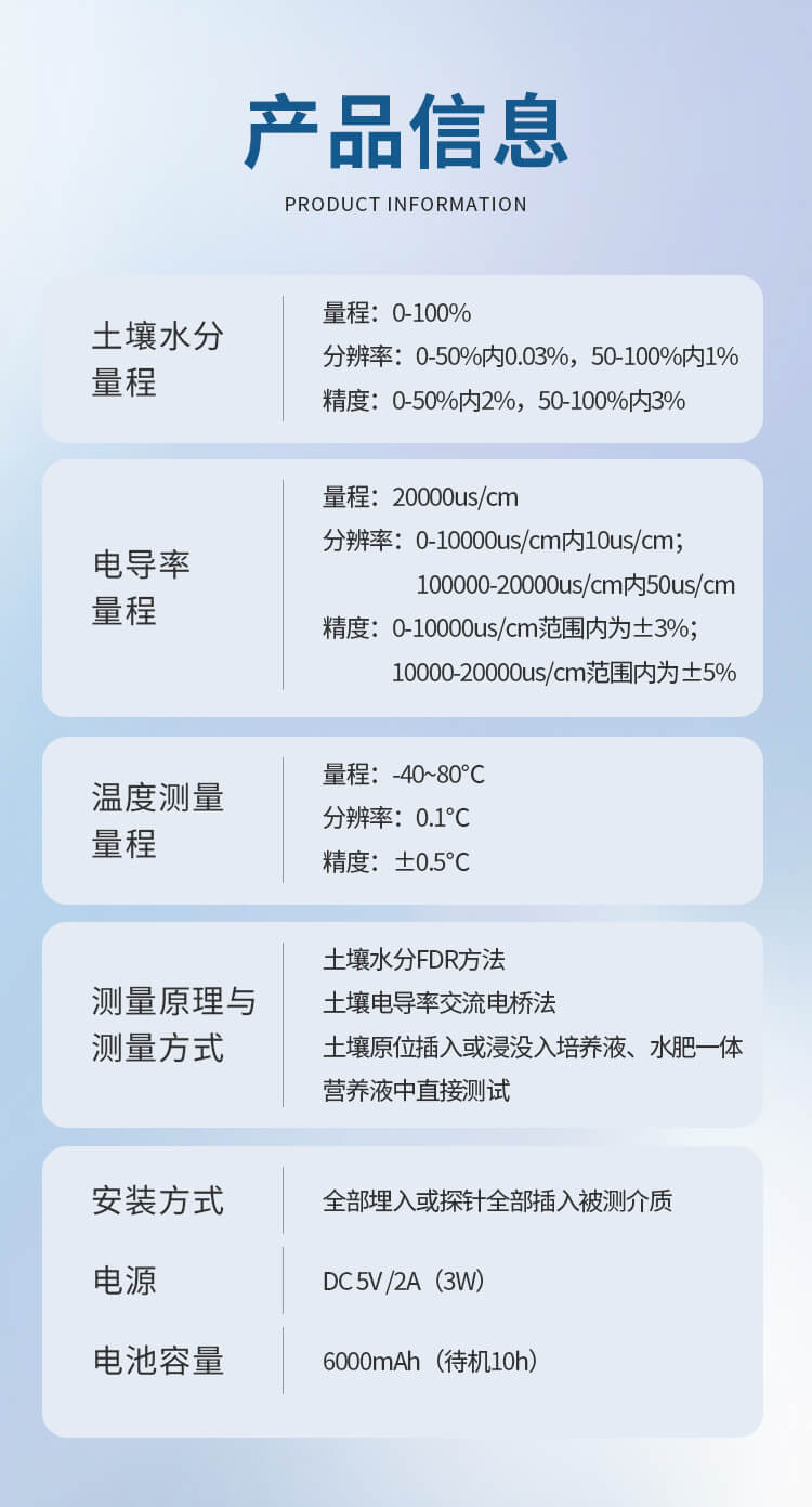 土壤溫度水分鹽分PH檢測(cè)儀